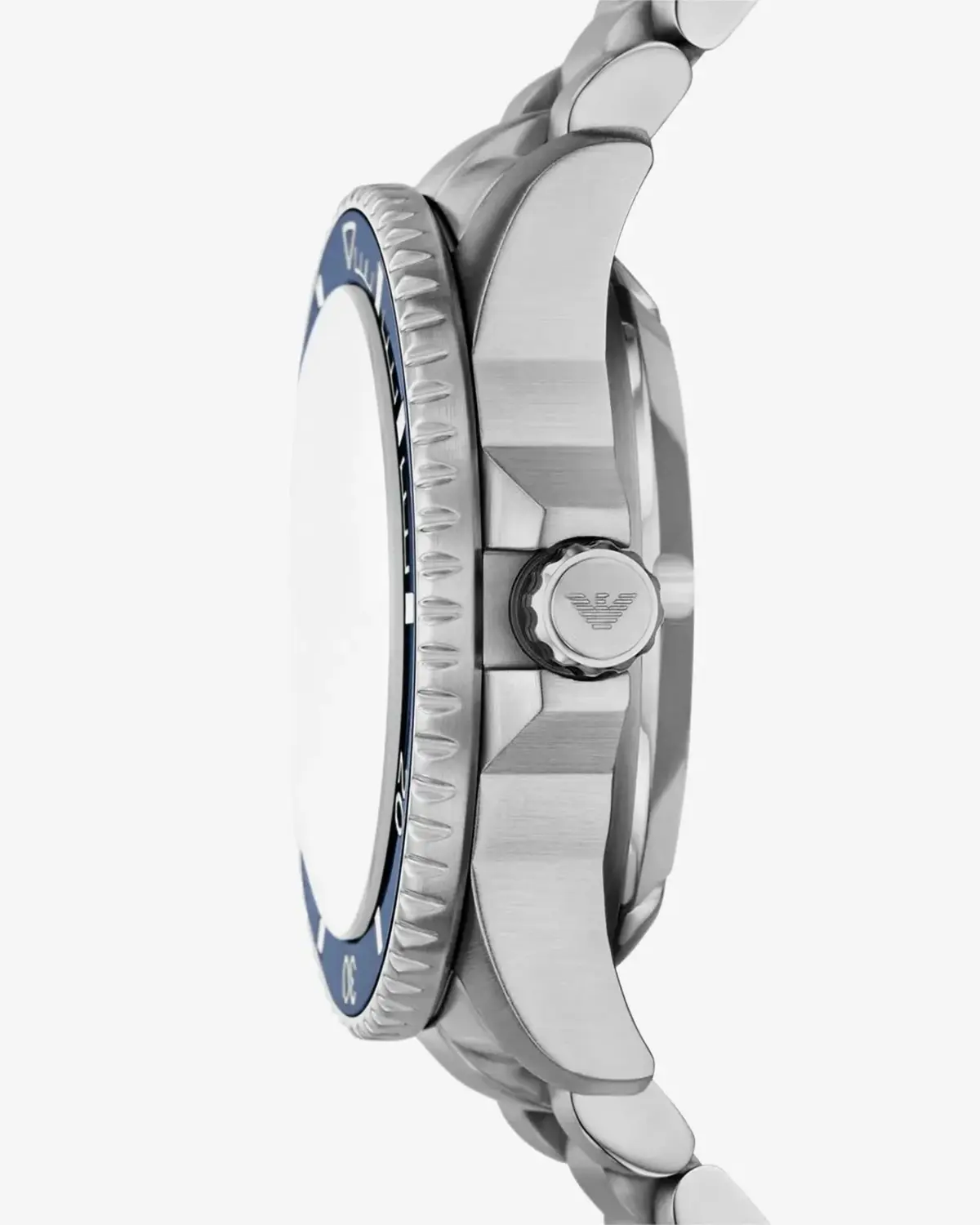 Relógio Empório Armani Sea Explorer Diver Automático Masculino Em Aço Prateado