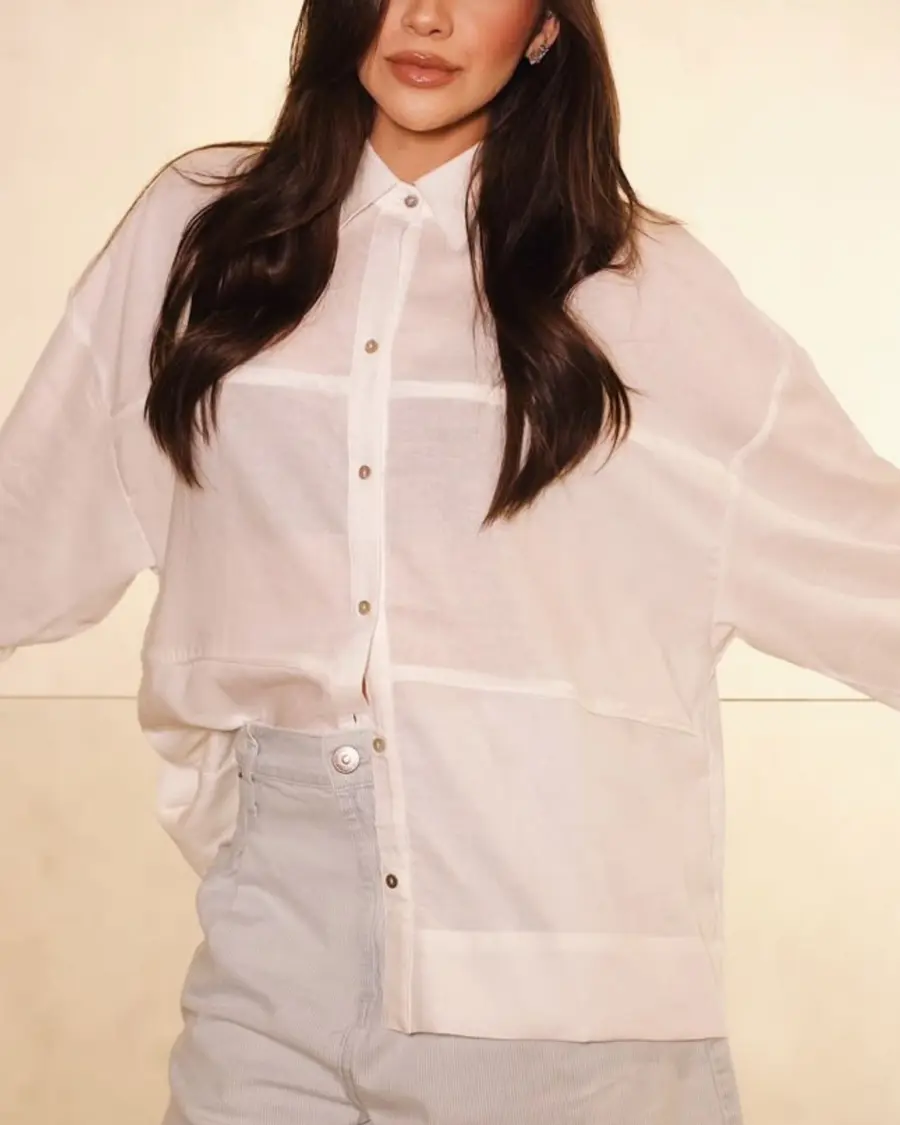Camisa Linho Botões Frente Dress To