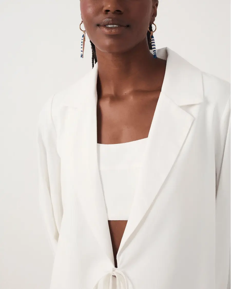 Blazer Linho Amarração Frente Dress To