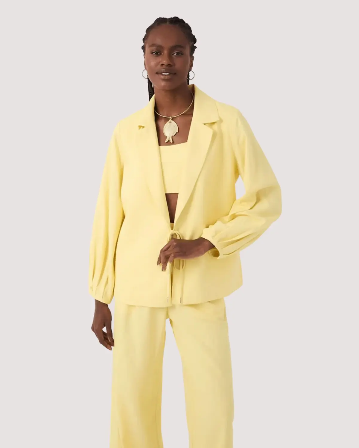 Blazer Linho Amarração Frente Dress To