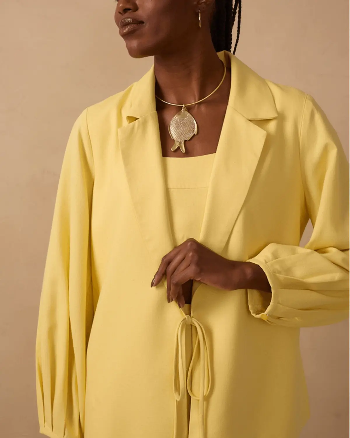 Blazer Linho Amarração Frente Dress To