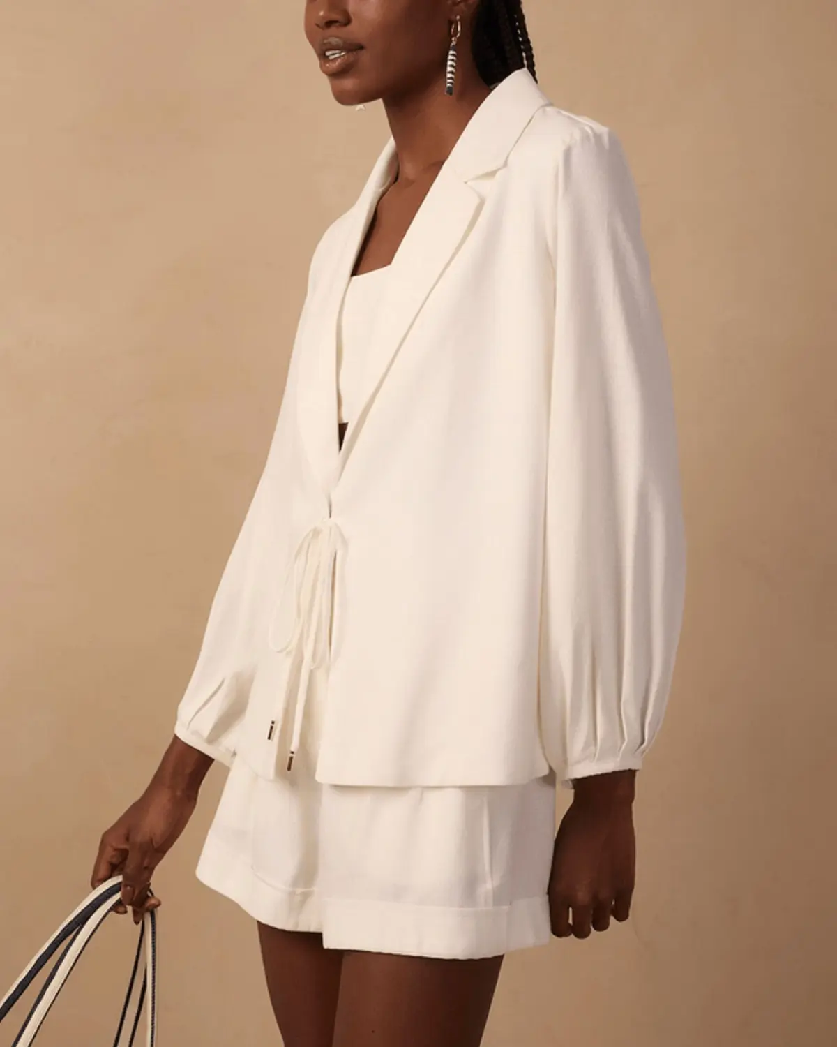 Blazer Linho Amarração Frente Dress To